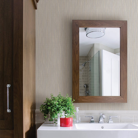 Advantage 2814-SY51083 Lawrence Silver Grasscloth Wallpaper