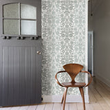 A-Street Prints 2821-25107 Lovebirds Slate Folk Stripe Wallpaper