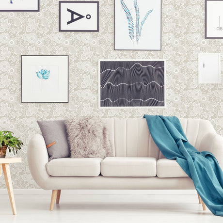 A-Street Prints 2821-25112 Ana Taupe Floral Wallpaper