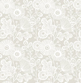 A-Street Prints 2821-25112 Ana Taupe Floral Wallpaper