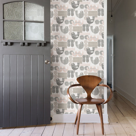 A-Street Prints 2821-25115 Hennika Light Pink Patchwork Wallpaper
