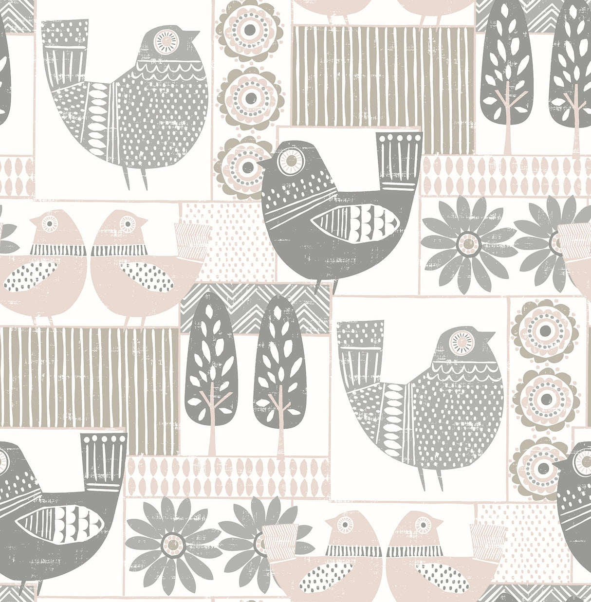 A-Street Prints 2821-25115 Hennika Light Pink Patchwork Wallpaper