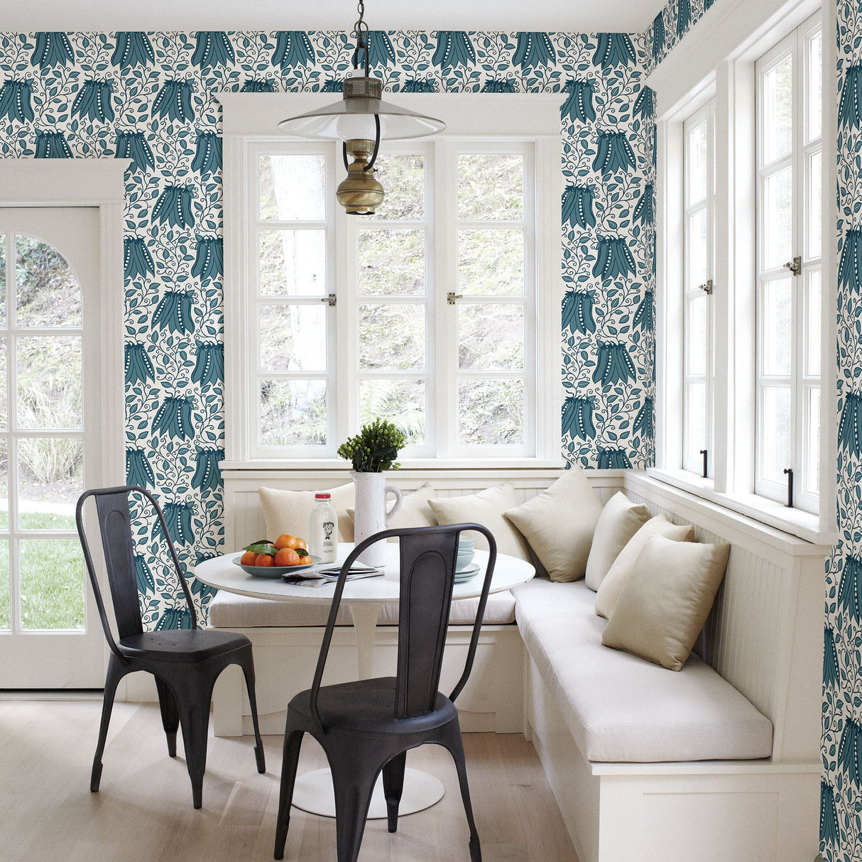 A-Street Prints 2821-25118 Peas in a Pod Teal Garden Wallpaper