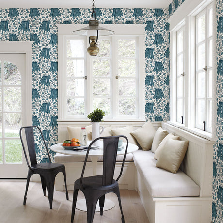 A-Street Prints 2821-25118 Peas in a Pod Teal Garden Wallpaper