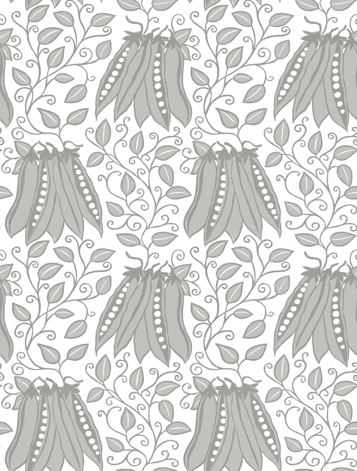 A-Street Prints 2821-25119 Peas in a Pod Light Grey Garden Wallpaper
