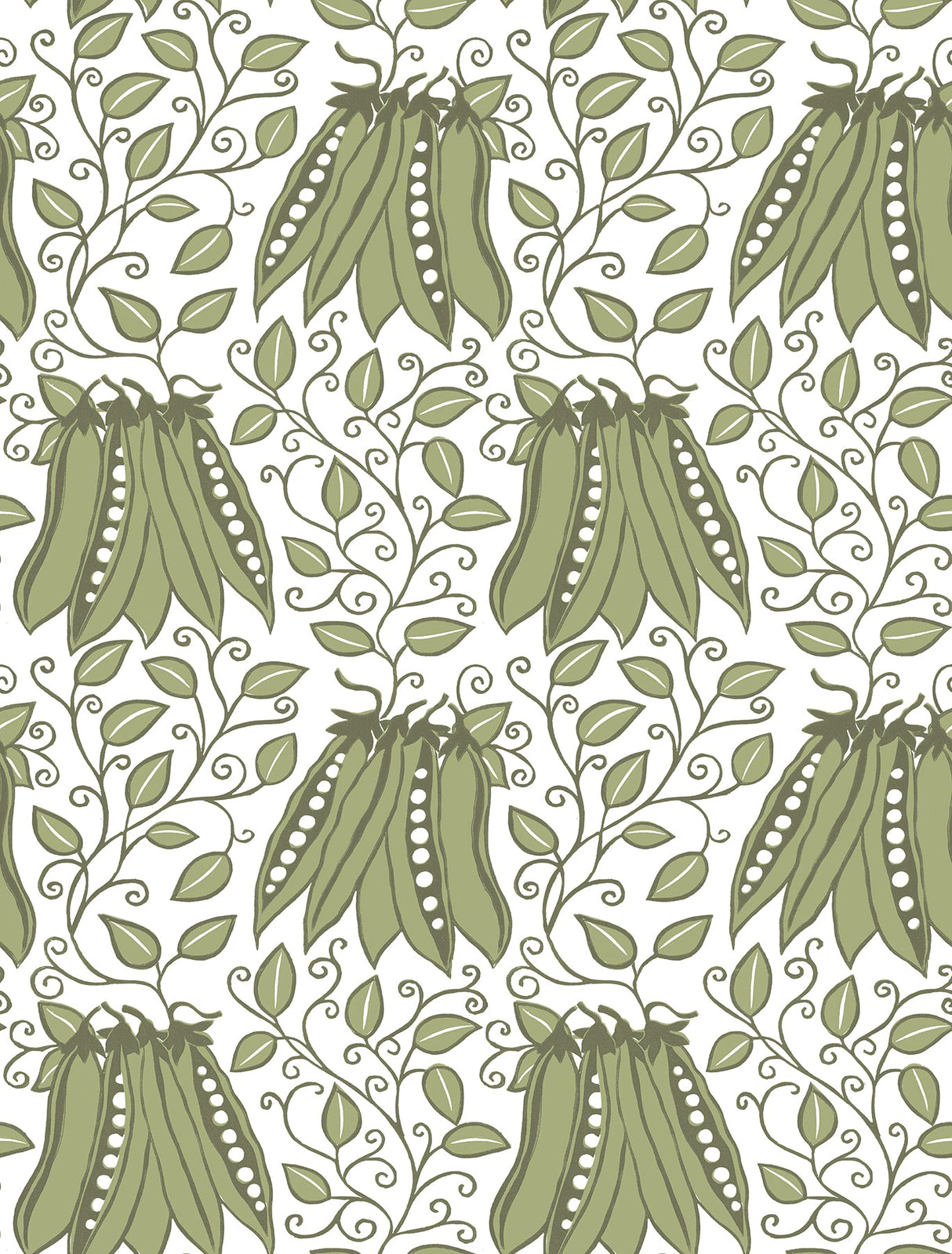 A-Street Prints 2821-25120 Peas in a Pod Olive Garden Wallpaper