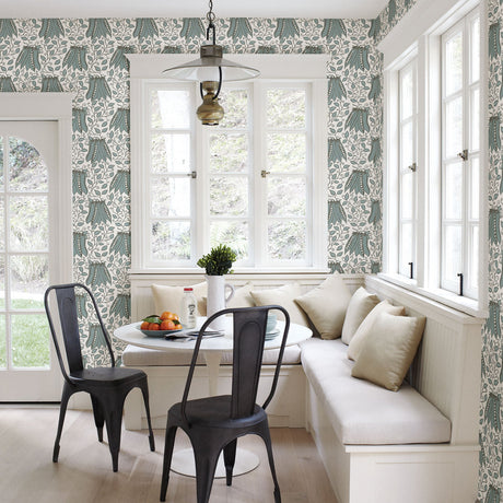 A-Street Prints 2821-25121 Peas in a Pod Turquoise Garden Wallpaper