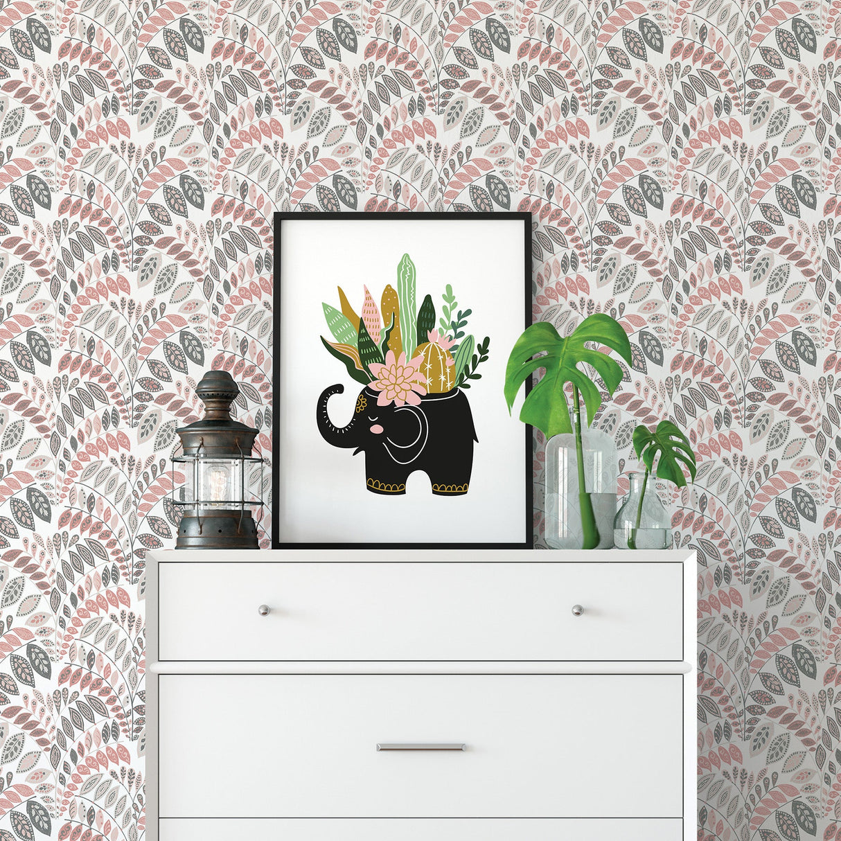 A-Street Prints 2821-25141 Fiddlehead Pink Botanical Wallpaper
