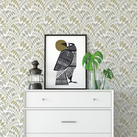A-Street Prints 2821-25145 Fiddlehead Grey Botanical Wallpaper