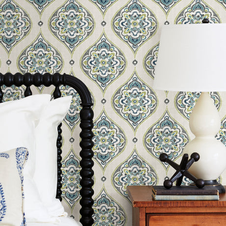 A-Street Prints 2821-25148 Adele Green Damask Wallpaper