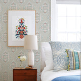 A-Street Prints 2821-25150 Adele Teal Damask Wallpaper