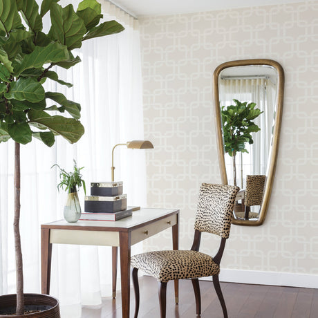 Engblad & Co 2825-6383 Waldorf Ivory Flocked Links Wallpaper