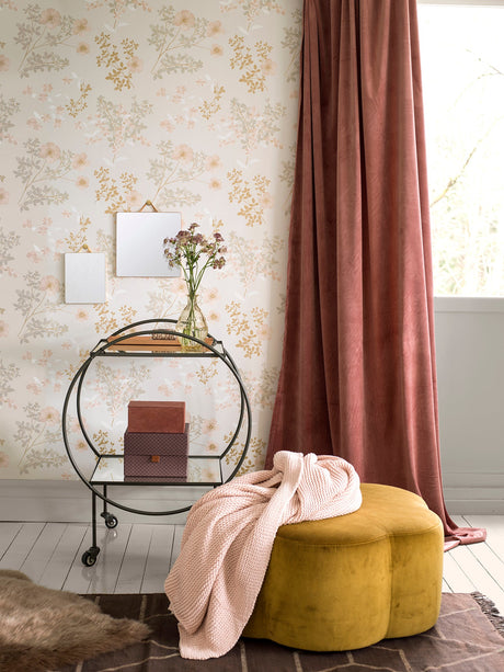 Wall Vision 2827-7231 Prairie Rose Blush Floral Wallpaper
