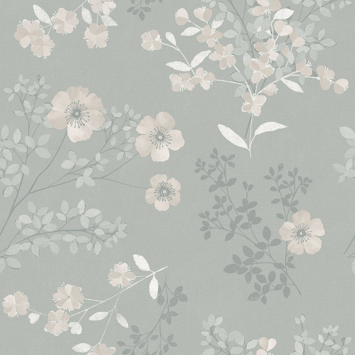 Wall Vision 2827-7233 Prairie Rose Taupe Floral Wallpaper