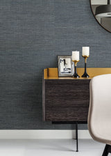 Eade’s Cotabato Blue Grasscloth Wallpaper Blue
