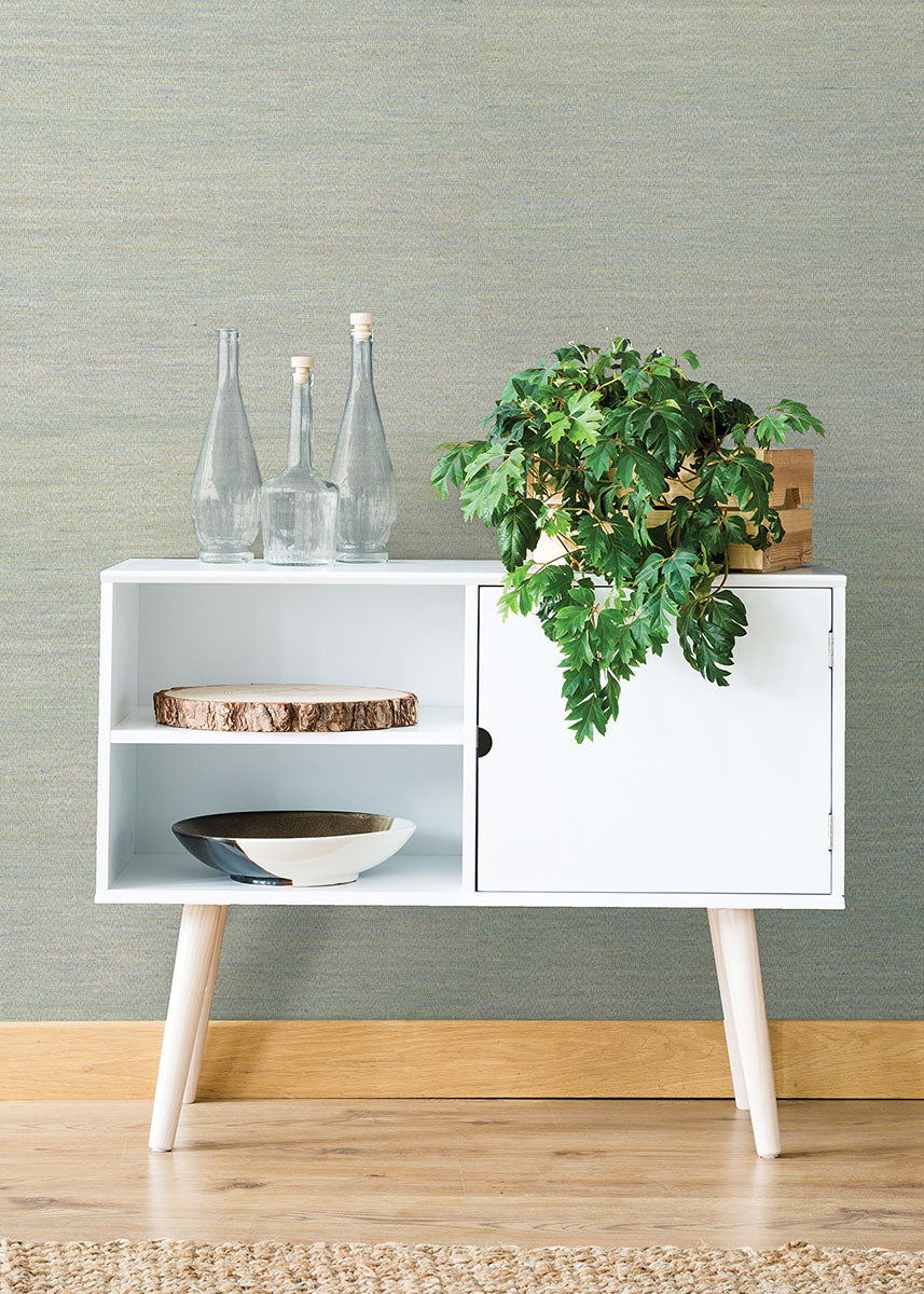 Eade’s Samai Aquamarine Grasscloth Wallpaper Aquamarine