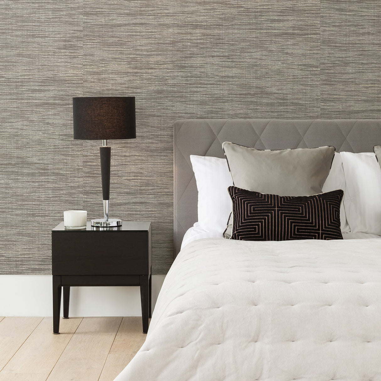 Eade’s Cavite Grey Grasscloth Wallpaper Grey