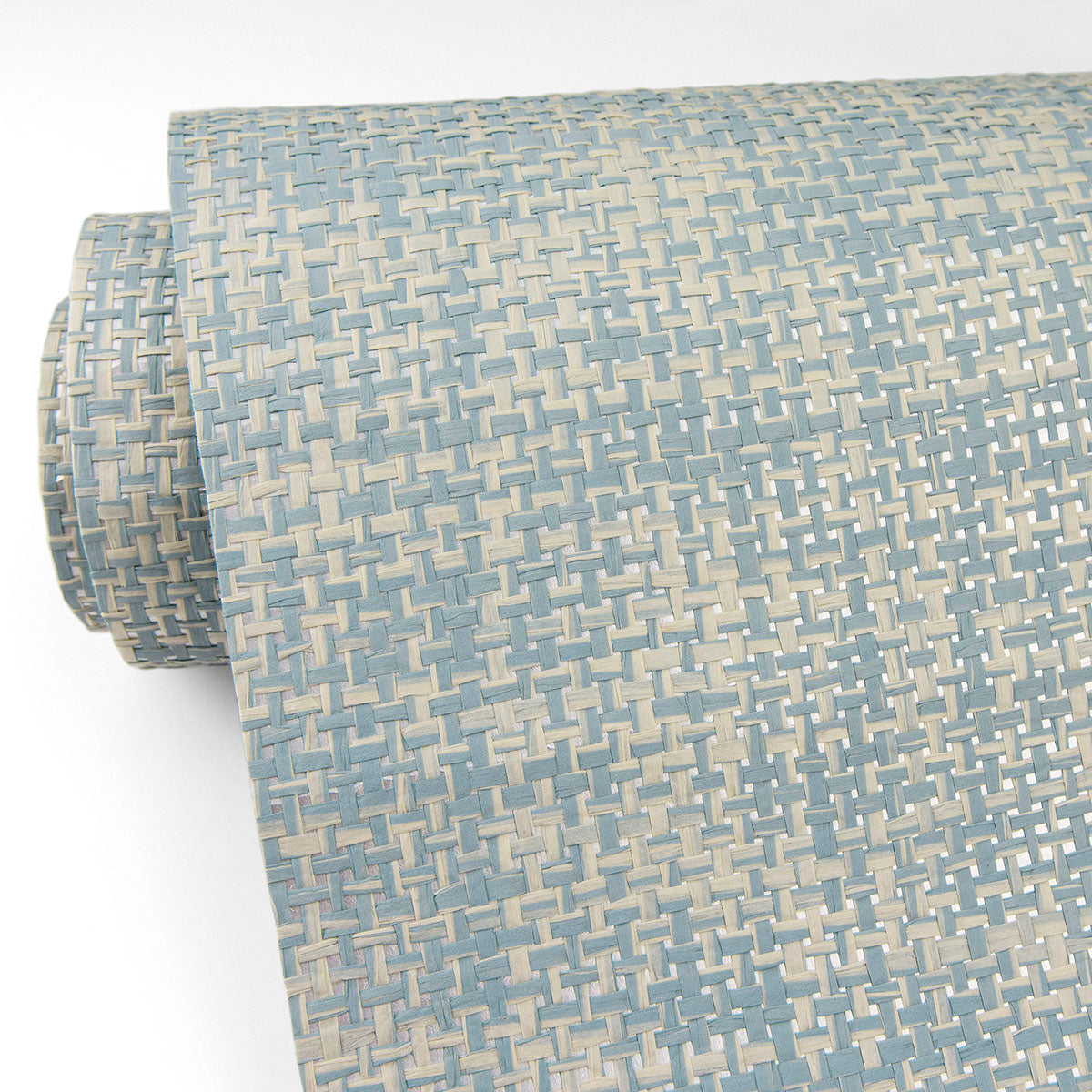 Eade’s Arlyn Light Blue Grasscloth Wallpaper Light Blue