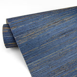 Eade’s Pattini Indigo Grasscloth Wallpaper Indigo