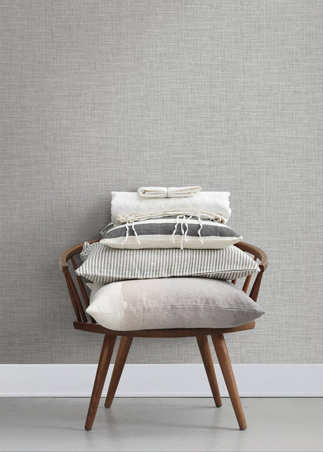 Eade’s In the Loop Grey Faux Grasscloth Wallpaper Grey