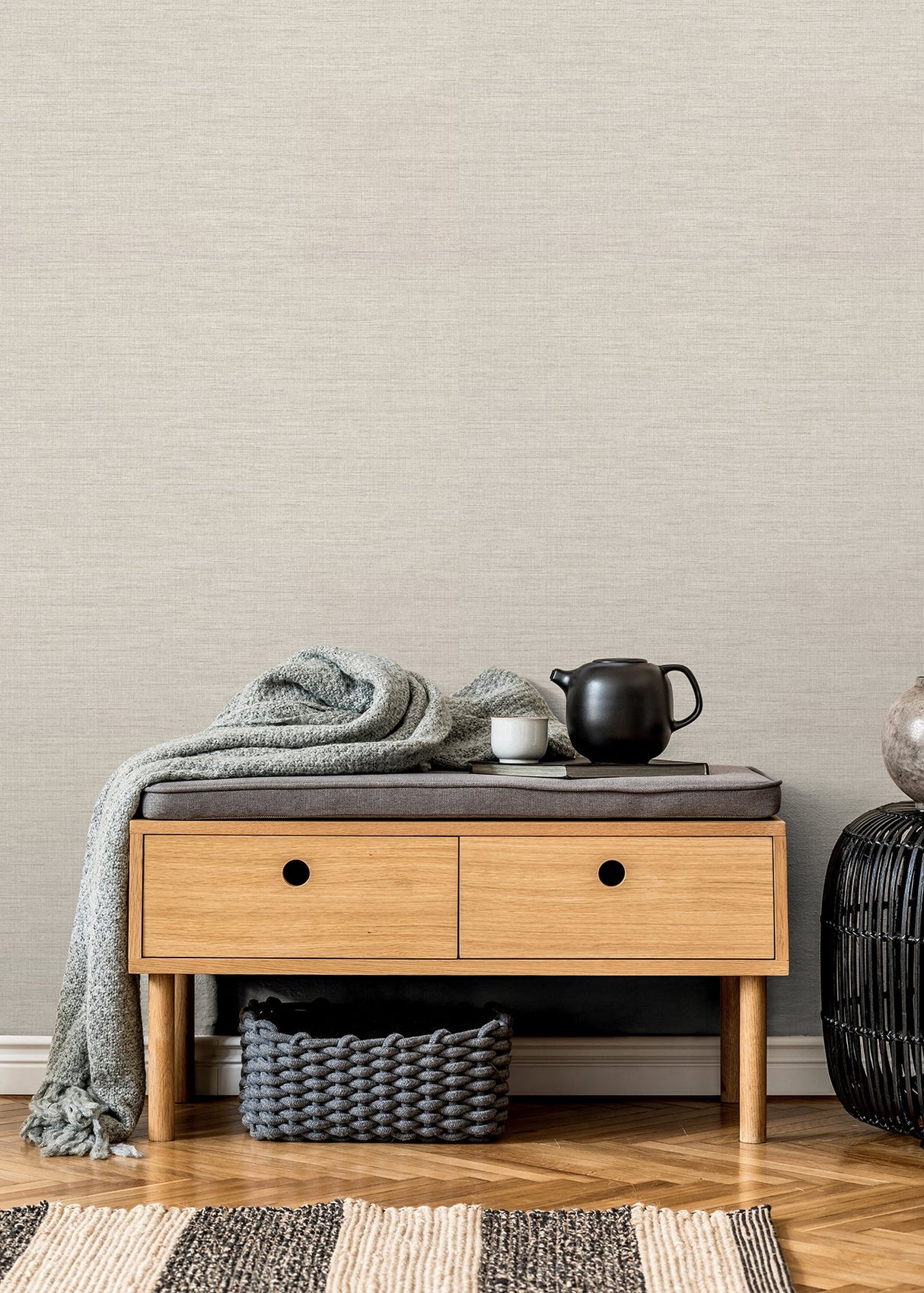 A-Street Prints 2829-82054 Essence Cream Linen Texture Wallpaper