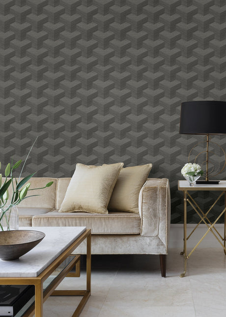 Eade’s Y Knot Grey Geometric Texture Wallpaper Grey