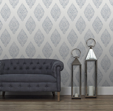 Advantage 2834-25044 Pascale Light Grey Medallion Wallpaper