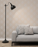 Advantage 2834-42345 Lisandro Rose Gold Geometric Lattice Wallpaper