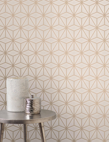 Advantage 2834-42346 Augustin Rose Gold Geometric Wallpaper