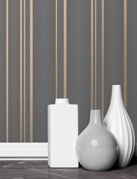 Advantage 2834-42351 Thierry Taupe Stripe Wallpaper