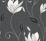 Advantage 2834-M0783 Anais Charcoal Floral Trails Wallpaper
