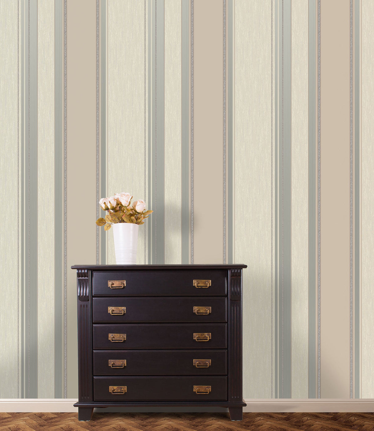 Advantage 2834-M0784 Mirabelle Neutral Stripe Wallpaper