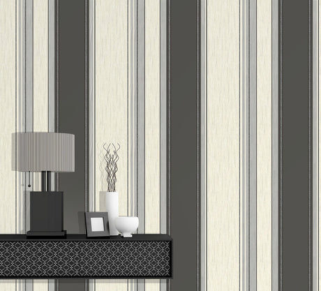 Advantage 2834-M0785 Mirabelle Black Stripe Wallpaper
