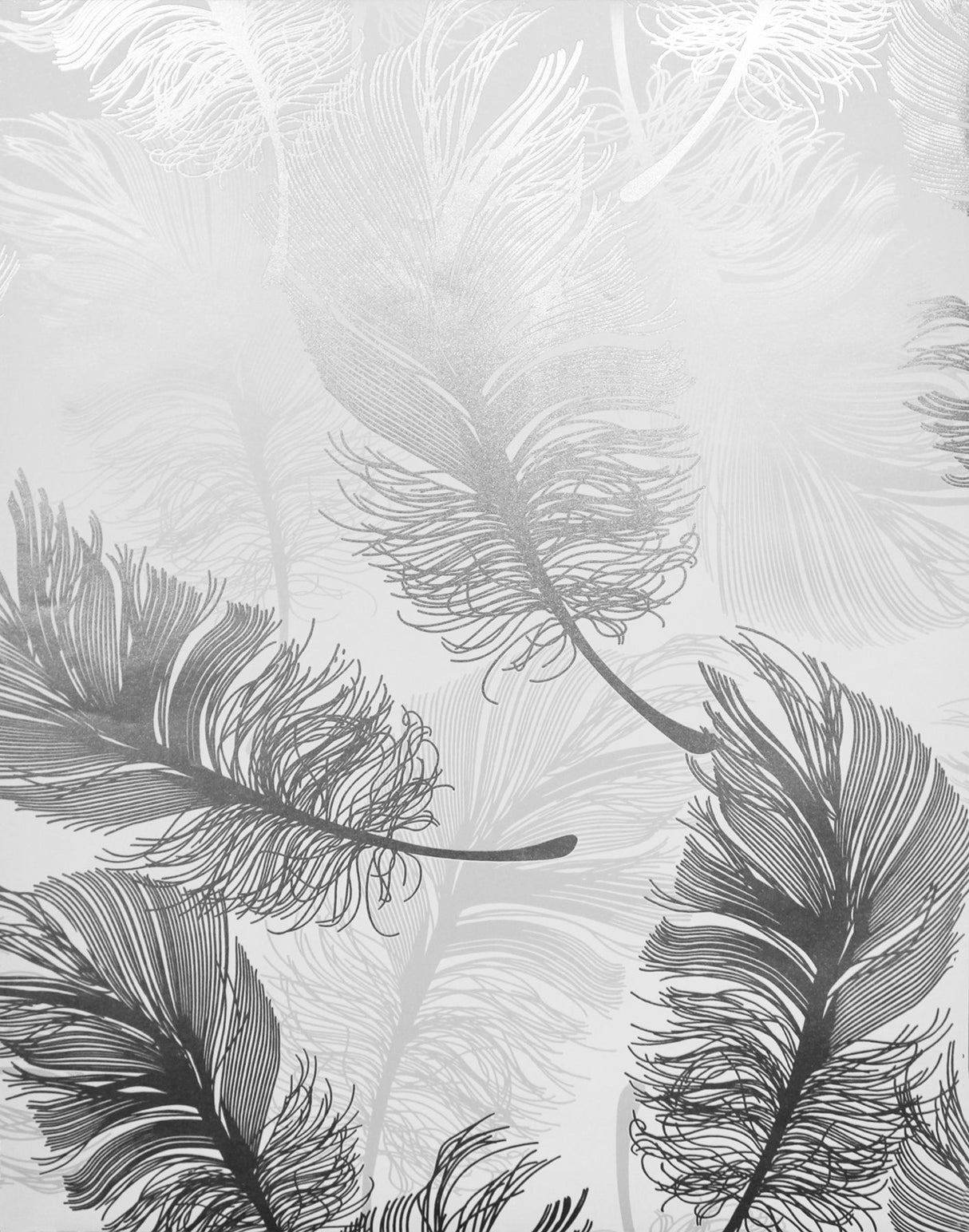 Advantage 2834-M1390 Clemente Light Grey Foil Feather Wallpaper