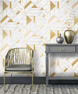 Advantage 2834-M1468 Gulliver Off-white Marble Geometric Wallpaper