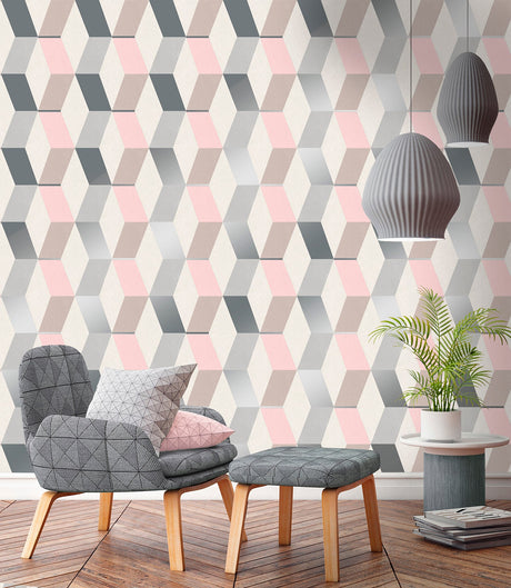 Advantage 2834-M1469 Rochelle Multicolor Geometric Wallpaper