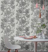 Advantage 2834-M1473 Marquis Grey Floral Wallpaper