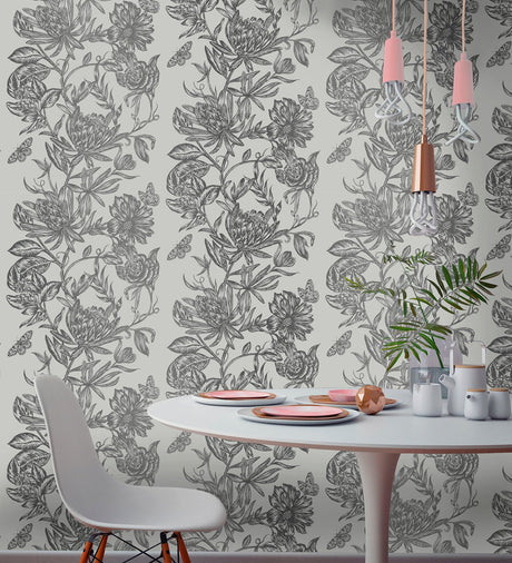 Advantage 2834-M1473 Marquis Grey Floral Wallpaper