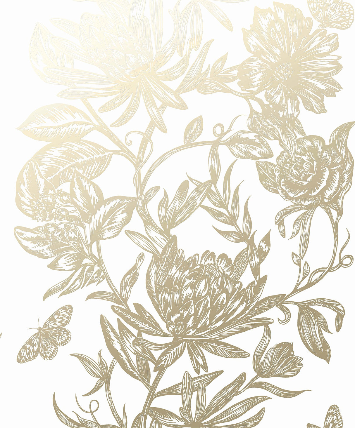 Advantage 2834-M1474 Marquis Gold Floral Wallpaper