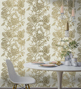 Advantage 2834-M1474 Marquis Gold Floral Wallpaper