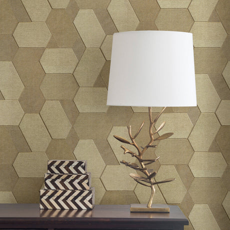 Advantage 2835-C88602 Plaza Light Brown Geometric Wallpaper