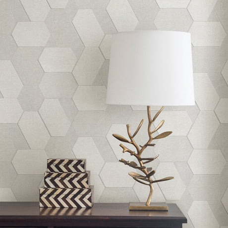 Advantage 2835-C88609 Plaza Ivory Geometric Wallpaper