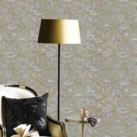 Advantage 2835-C88615 Los Cabos Lavender Marble Geometric Wallpaper