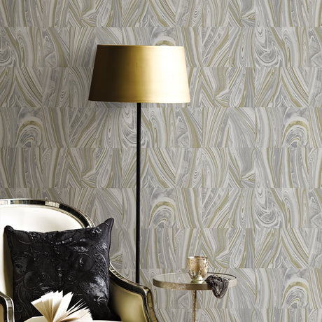 Advantage 2835-C88616 Boulders Lavender Glitter Marble Wallpaper
