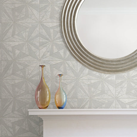 Advantage 2835-C88621 Los Cabos Ivory Marble Geometric Wallpaper