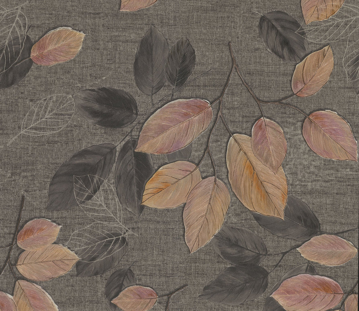 Advantage 2835-DI40404 Dorado Black Leaf Toss Wallpaper