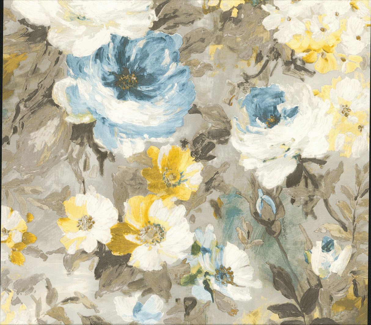 Advantage 2835-SY5112P Macau Blue Painterly Floral Wallpaper