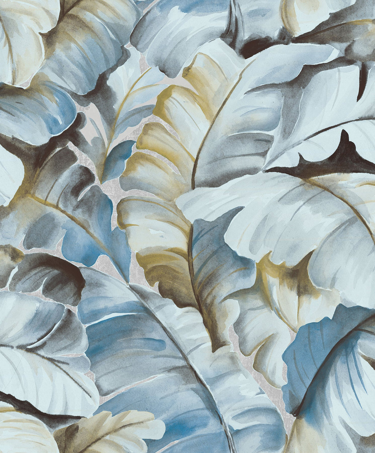 Advantage 2835-SY5153P Mardan Light Blue Banana Leaf Wallpaper
