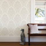 Advantage 2836-22016 Falstaff Cream Damask Wallpaper