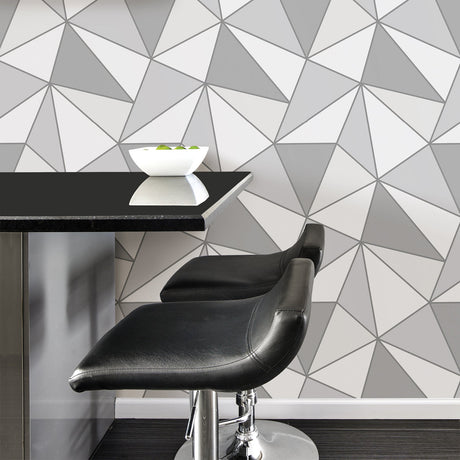 Advantage 2836-24980 Polonius Grey Geometric Wallpaper
